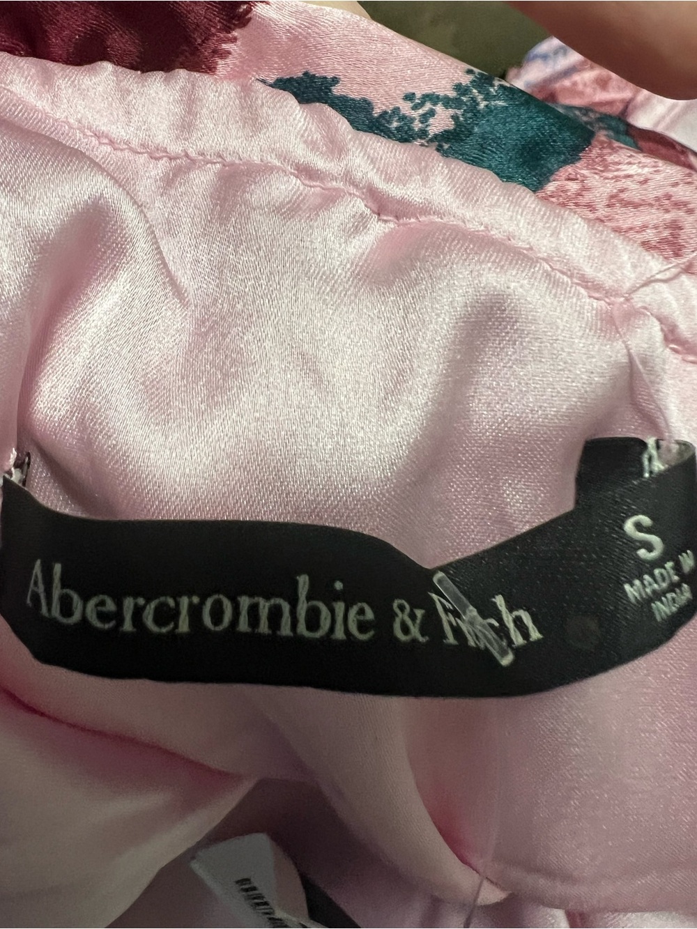 NWOT! Abercrombie One Shoulder Printed Dress With Side Slit/Ruching - Picture 7 of 8
